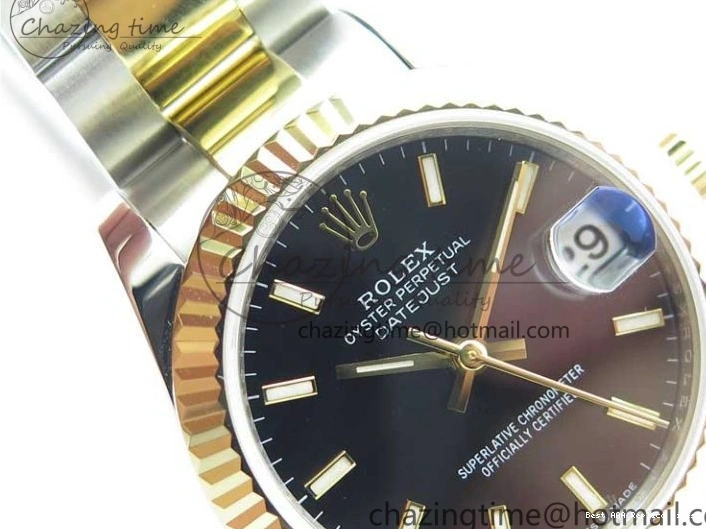 Best AAA Replica Sites Sticks YG BP Edition Black WaterResistant Bracelet Datejust on 278273 2718 SS Best Markers Dial Maker YG 31mm SS Oyster 0112